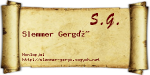 Slemmer Gergő névjegykártya